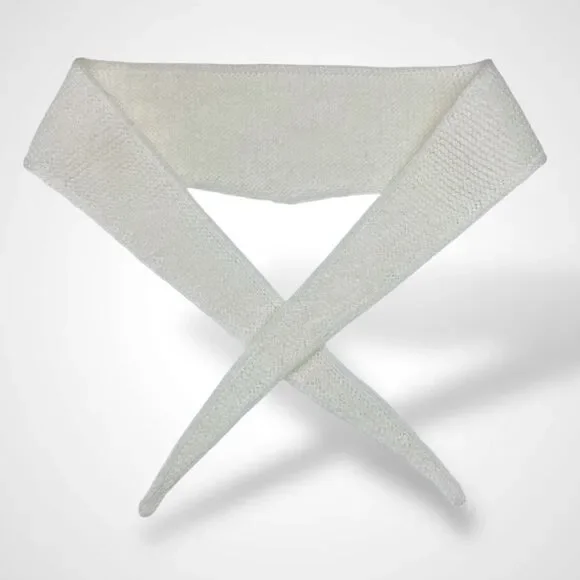 Sophie Scarf White Acrylic Neck Warmer Hand Knit Women Neckerchief Gift for Her